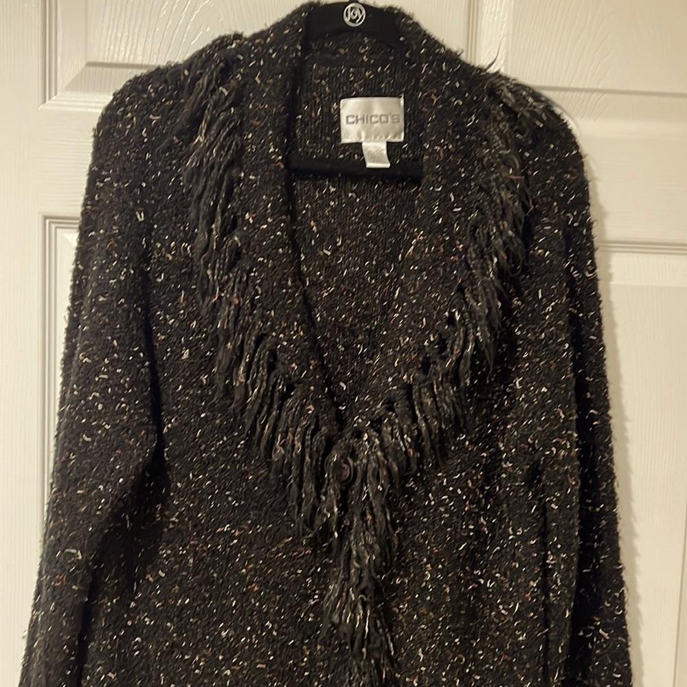 Chicos multicolor sweater with fringe detail Sz L